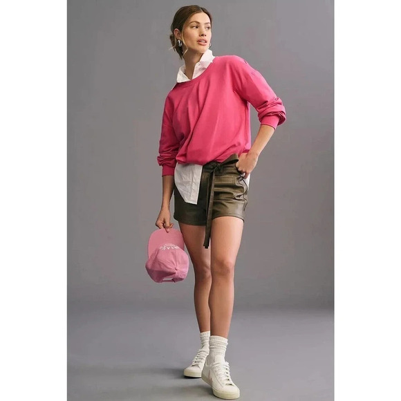 NWT ANTHROPOLOGIE Maeve Twist-Front Sweatshirt Size XL Pink - Picture 3 of 12